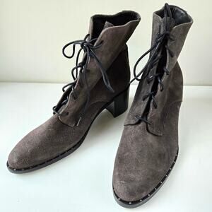 Freda Salvador NEW Ace Suede Leather Grey Lace Up High Heel Desert Boots Size 7